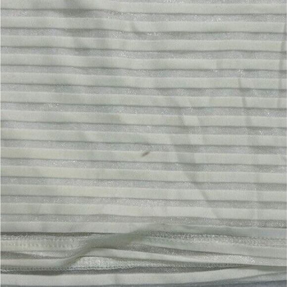 Anthropologie Silence + Noise White Striped Sparkly White Layered Dress Mini Med - Picture 12 of 12